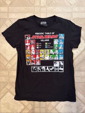 Star Wars Periodic Table Of Villains Black T Shirt Men Size small